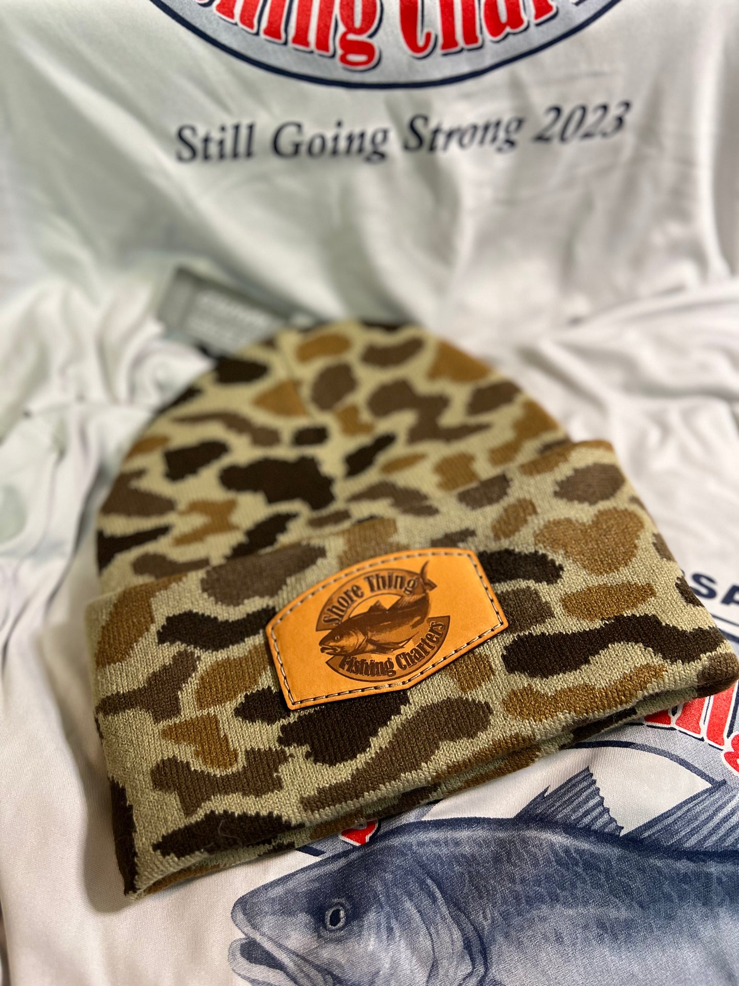 Old School Camo knit, cuffed beanie