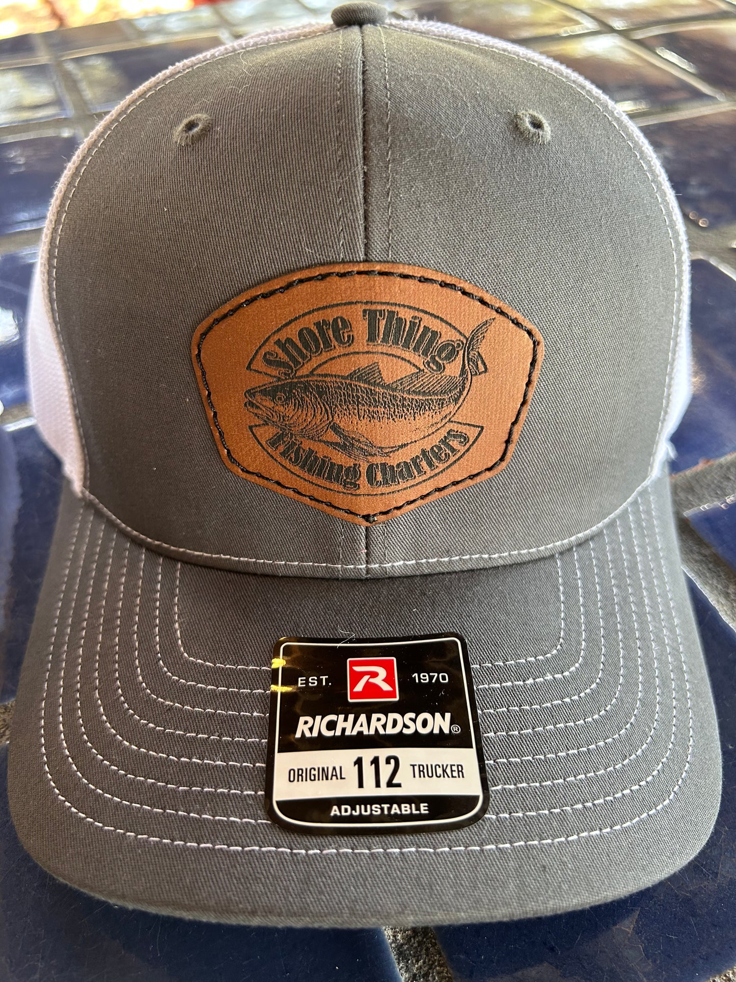STC Grey Hat Leather Logo